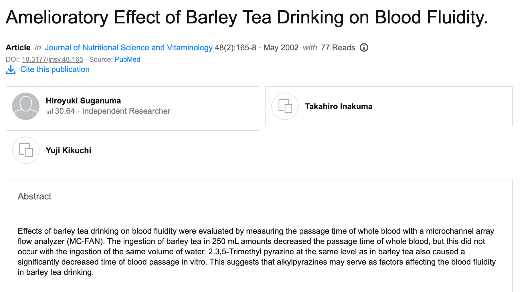 喝麥茶能幫助減少血栓形成！日本研究發現：250ml就比喝水、喝茶都有效