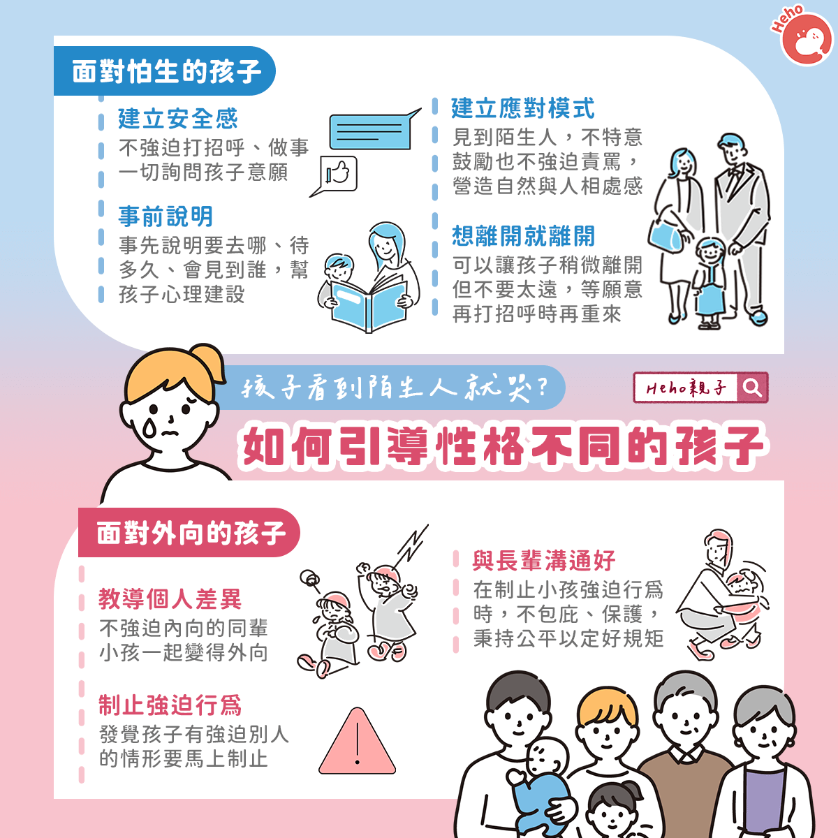 孩子看到陌生人就哭？如何引導性格不同的孩子