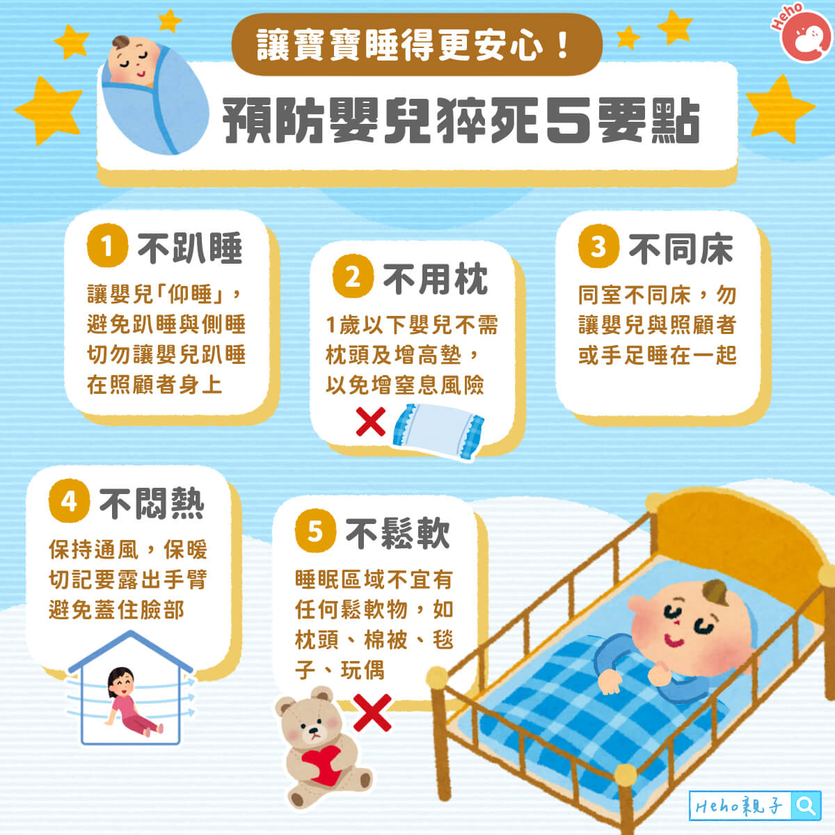 讓寶寶睡得更安心！預防嬰兒猝死５要點
