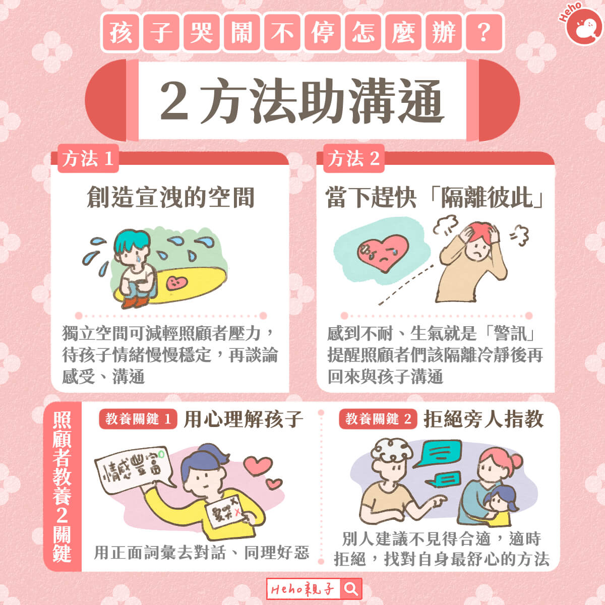 孩子哭鬧不停怎麼辦？２方法助溝通